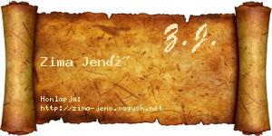 Zima Jenő névjegykártya